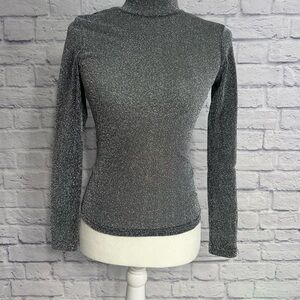 Sparkle Sheer Turtleneck Top